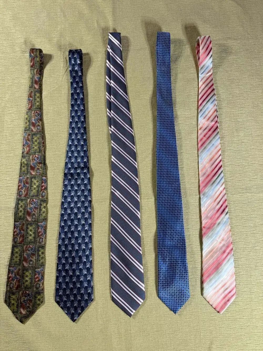 Lot of 5 Stafford Men's Silk Neck Ties Bundle